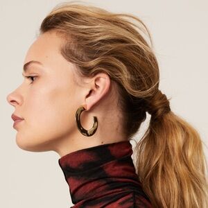 NWT | Alexis Bittar Liquid Metal Hoop Earrings | GOLD